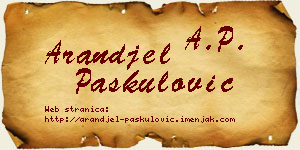 Aranđel Paskulović vizit kartica